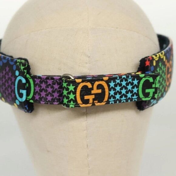 GUCCI GG Psychedelic Sun Visor Hat Multicolor Silver Auth 142391 - Picture 5 of 15